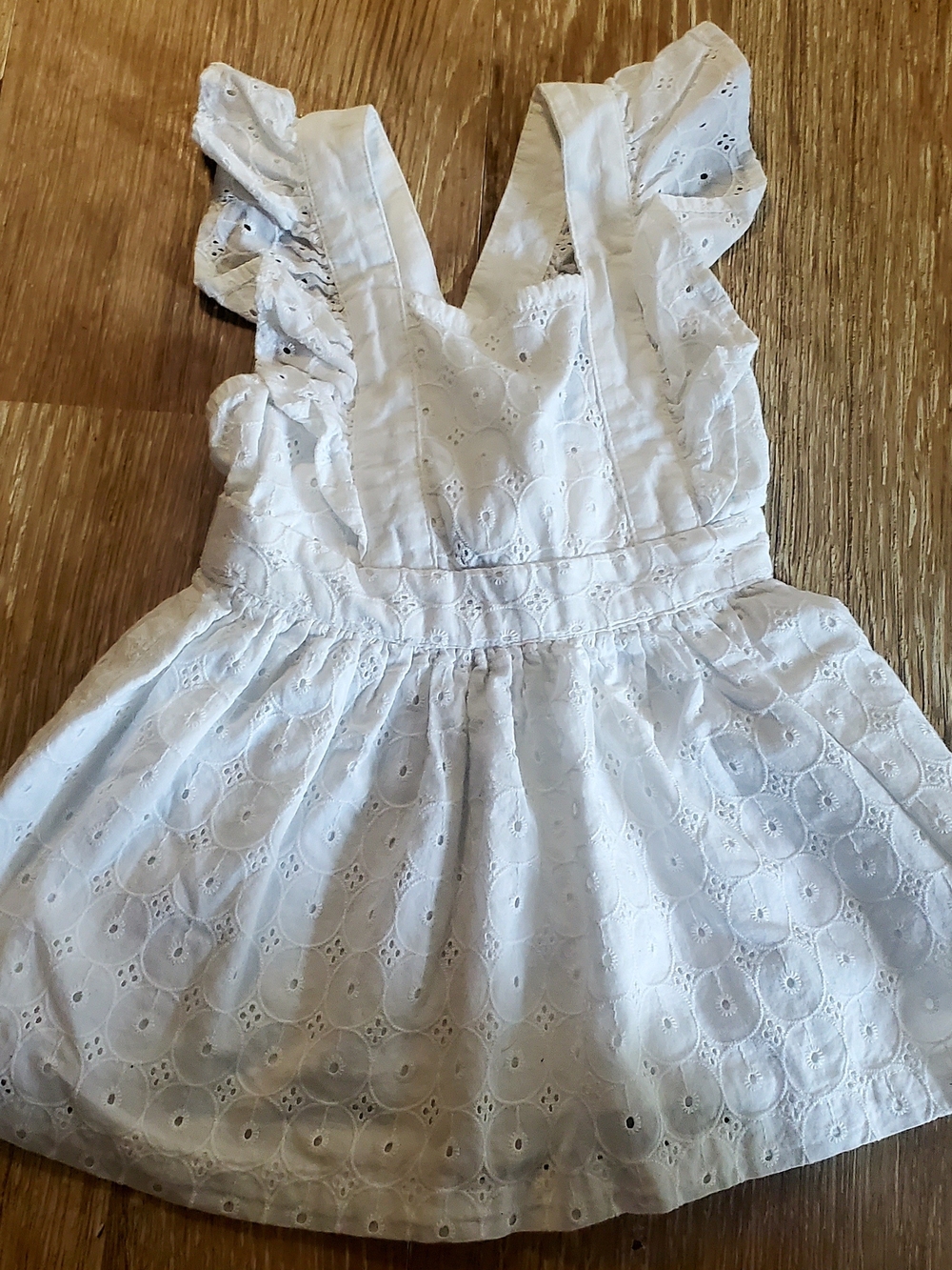 Baby Girls Hope & Henry White Eyelet Ruffle Sundress